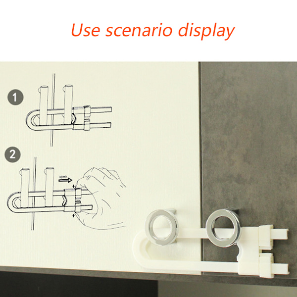 4-osainen vauvan U-muotoinen liukuva kaapin turvalukko, lapsensuojalukko, turvallinen riippulukko