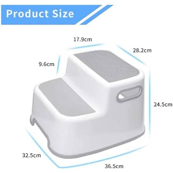 Bärbar pall för barn, miljövänlig förstärkt plastpall med dubbel höjd och bedårande design, hjälpmedel för potträning för småbarn