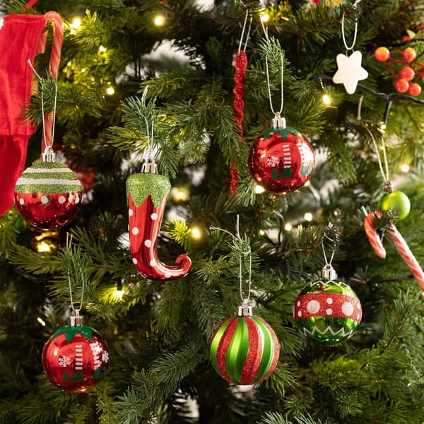 70 stk. Julekuler, 3-8 cm Herlig Alv Knusesikker Julekulepynt Dekorasjon til Juletrepynt