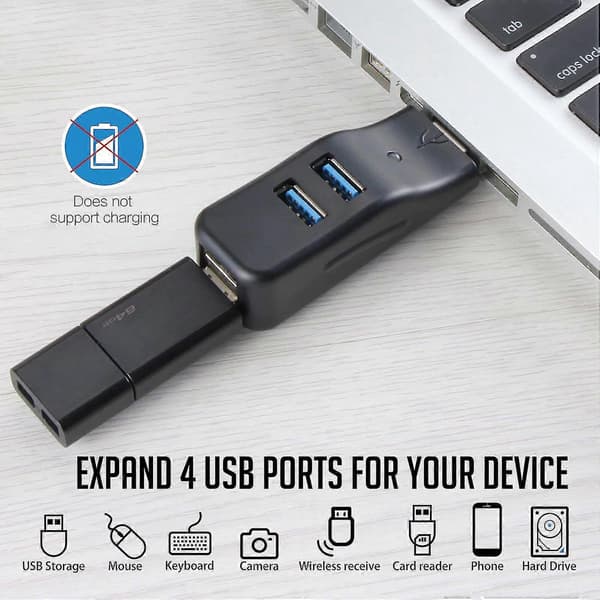 USB 3.0 Hub Adapter Förlängare Mini Splitter Box 4 Portar För PC Laptop Mobiltelefon Hög Hastighet U Disk