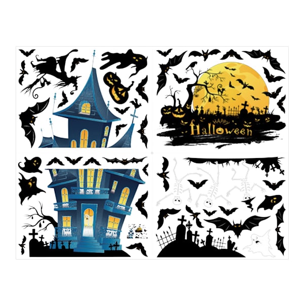 Halloween-ikkuna-tarrat kaksisivuiset irrotettavat tarrat juhliin