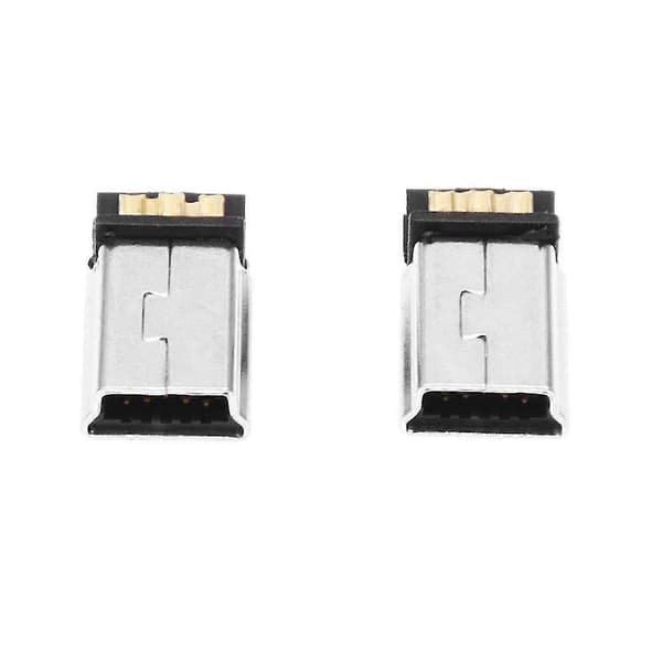 10 st Mini USB 5 Pin Hane Kontakt DIY Silverton Mörkgrå
