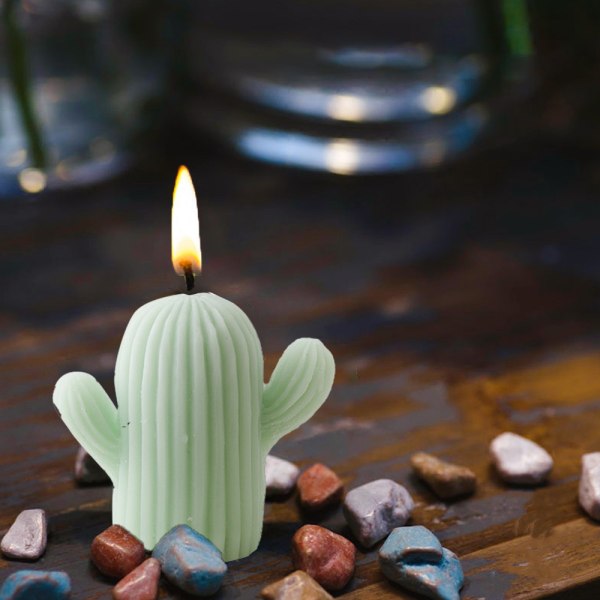 6 handgjorda rökelseljus, kaktusljus, rökelse och hand-gif