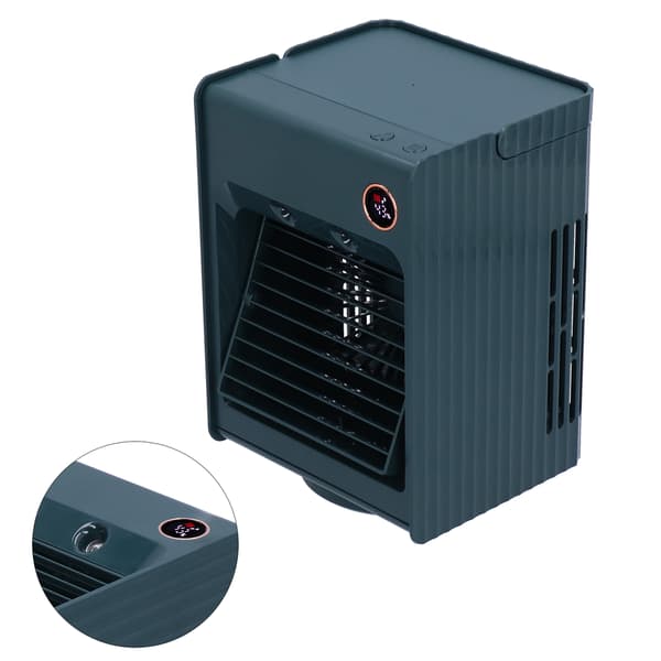 2-i-1 Oscillerende Spray Luftfugter Ventilator med Lys USB Opladning Desktop Luftkøler Ventilator til Hjemmet Grøn