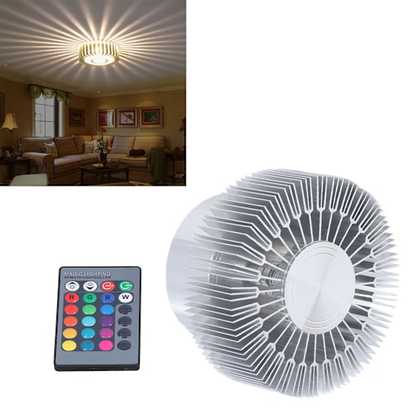 LED Taklampe 360° Lysende 24 Nøkler Kontroll LED Lampeperler 3W Solformet Vegglampe for Restaurant Cafe 85‑277V
