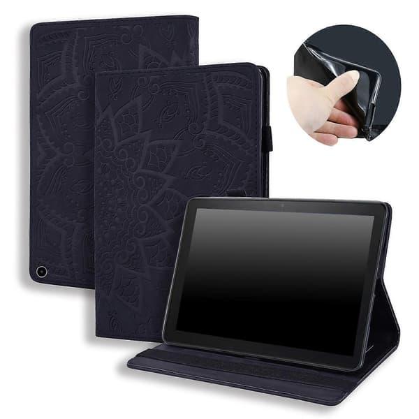 För /fire Hd 10plus Gen 11 (2021 års modell) Mönstrat PU-läderfodral (rosa)