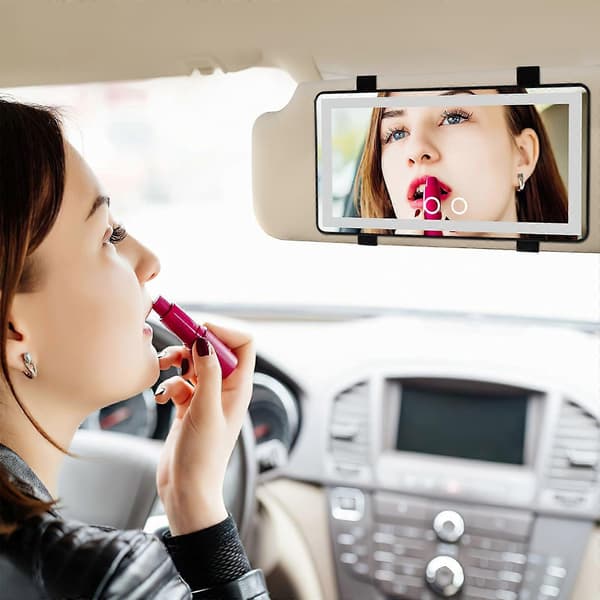 Visir Makeupspejl Genopladeligt Touch Control Bil Solskærm Led Makeupspejl Interiørtilbehør