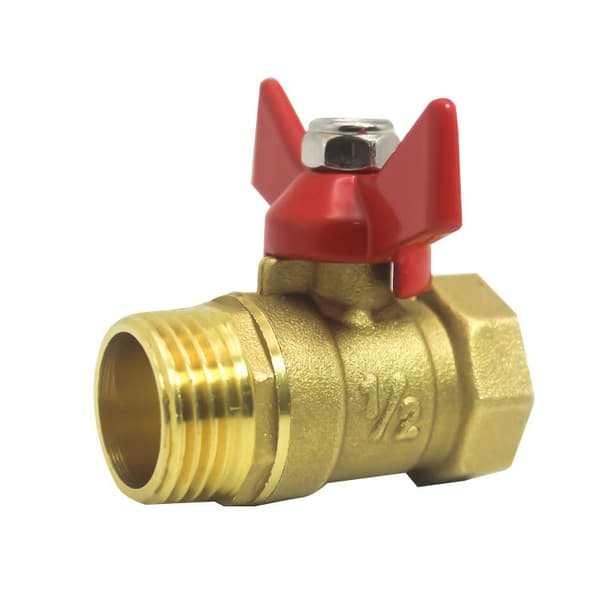 Front Meter Lige Hane, Sommerfuglegreb, Han 1/2\"-Hun 3/4\"