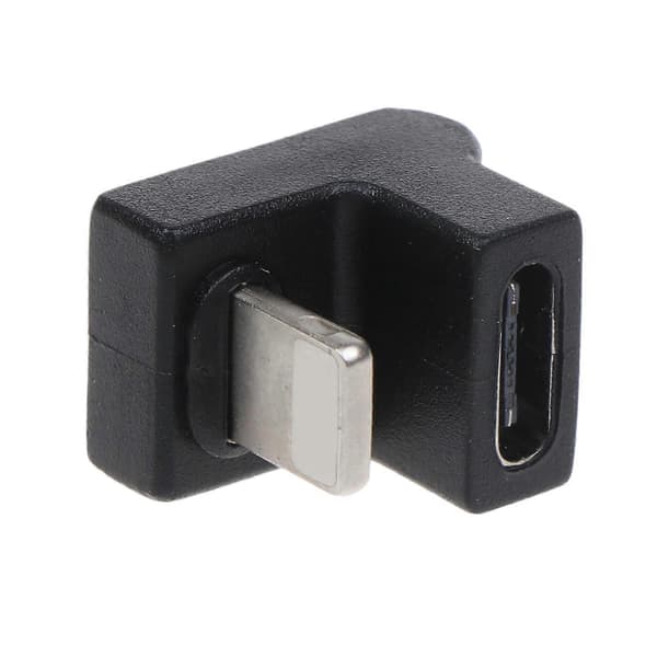 180 graders vinklad USB 3.1 Typ-C till iOS 8-pin hane-adapter för iOS-telefon
