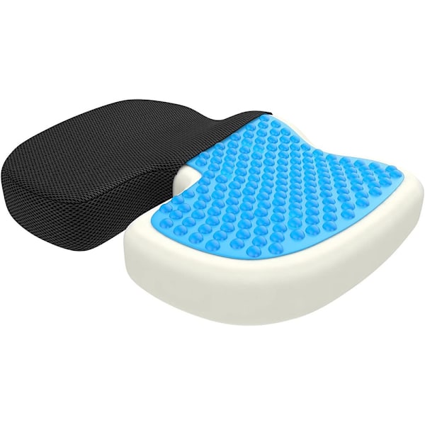 Ergonomisk Design Ortopedisk Sittdyna för Svanskotan, Memory Foam och Gel Sittkudde för Lindring av Ischiasvärk och Halkfri Botten, Ergonomisk Design för