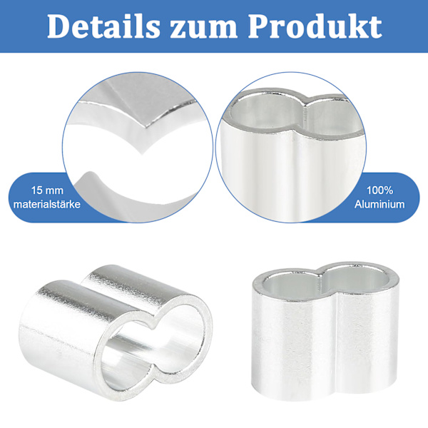 20 st dubbelhåls oktagonal aluminiumhylsa - boxad