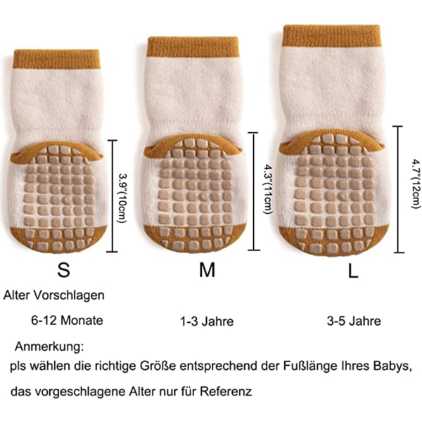 Babystrumpor Anti-Slip Tjocka - 5 Par Vinter Varma Småbarnsstrumpor Halkfria Strumpor Krypstrumpor för Flickor Pojkar