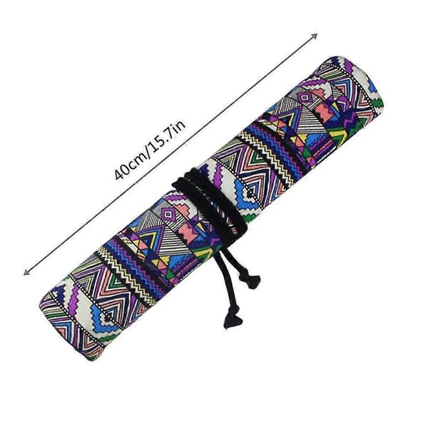 Boho Rullbar Penselväska Målningsorganisering Förvaring Konstnär Canvas Rullväska Smink B