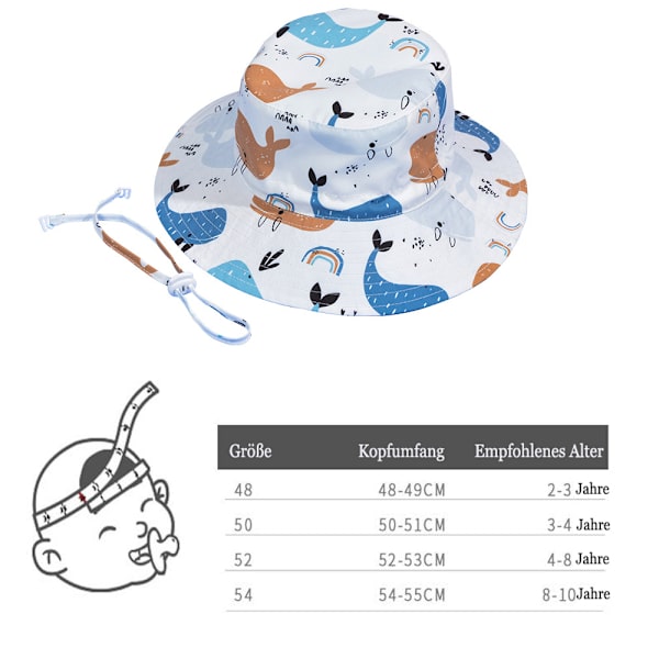 Unisex Vauvan Lakki Taaperon Aurinkolakki Kalastajan Lakki Rantahattu Tähtihattu Kesähattu UV-Suoja UPF 50+