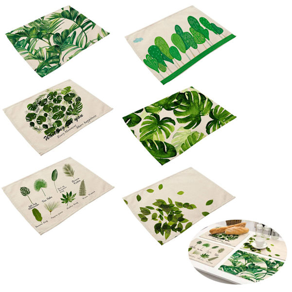 6-pack bordsunderlägg/platsmatta modern design platsmatta högkvalitativ B