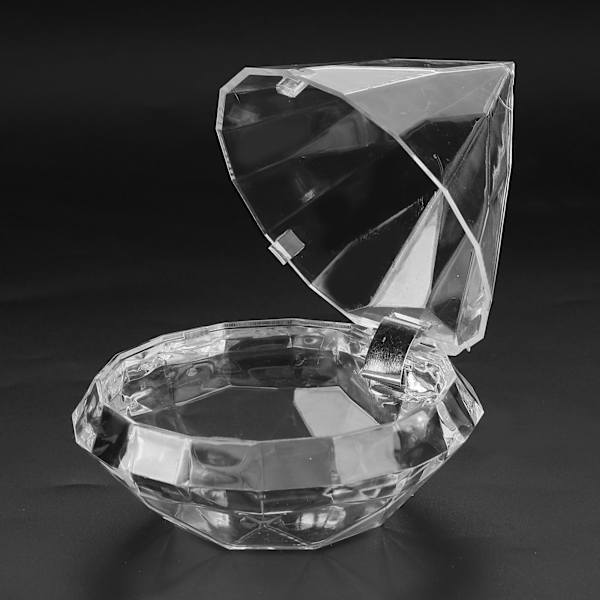 Godteriboks Diamantformet Klar Krukke Transparent Plast Godterilagringsboks for Hjemmet