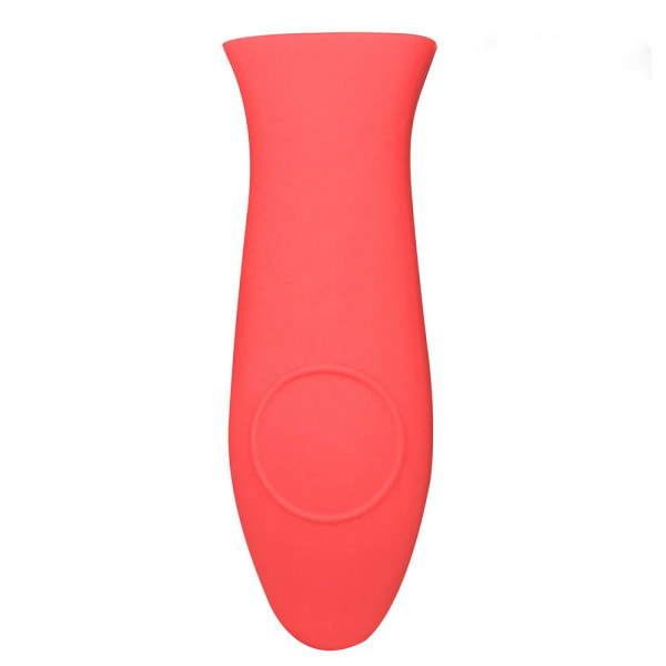 Silikonhållare för varma handtag - Röd cover i gjutjärn för en mängd långa handtag för köksredskap inklusive de flesta gjutjärnsgrytor, snyggt alternativ till