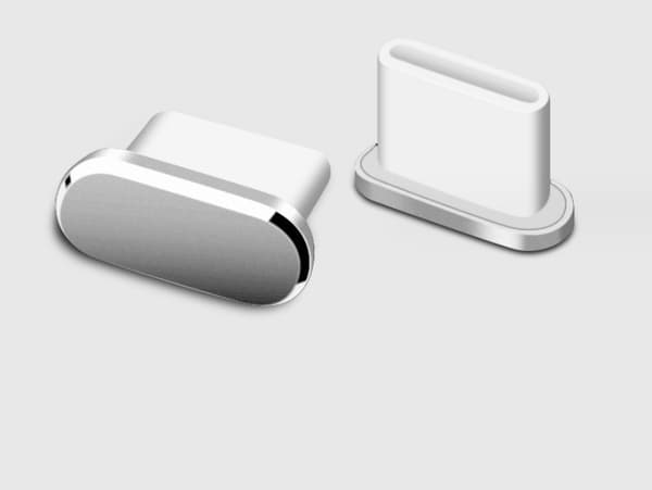 Sølvfarvet 4 stk. USB C Støvprop Type C Støvdæksel Kompatibel