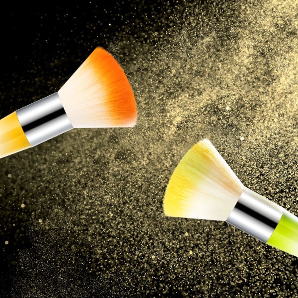eBoot 2 delar Soft Nail Art Dust Remover Powder Brush Cleaner för akryl- och makeuppulverrougeborstar (rosa, lila)