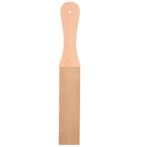 Leather Sharpening Strop Wood Handle Double Sided Home Sharpening Tool 28 x 4 x 15.5cm