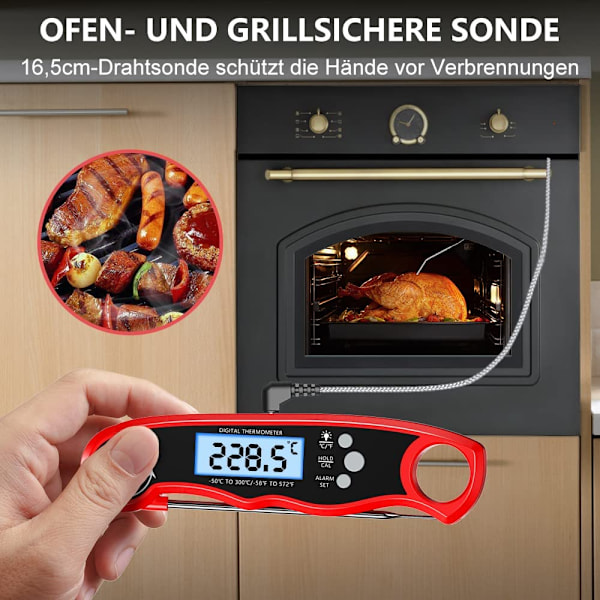 Barbecue Buddy: Digital Kötttermometer Med Exakt Mätning, Vattentät & Robust Design, Snabb Temperaturavläsning För Kulinarisk Mästarklass