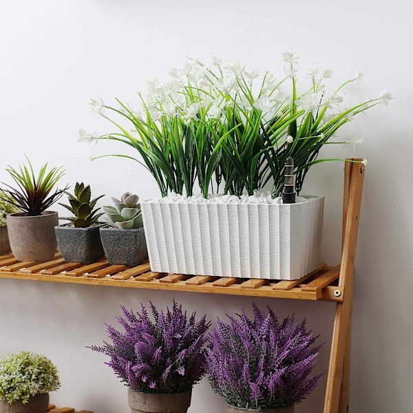 Balkonglåda med modern design, sprickresistent plaststenkomposit för blommor och örter
