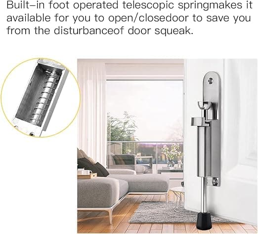 Dørstopper med spak, fjærbelastet, dørstopper i metall