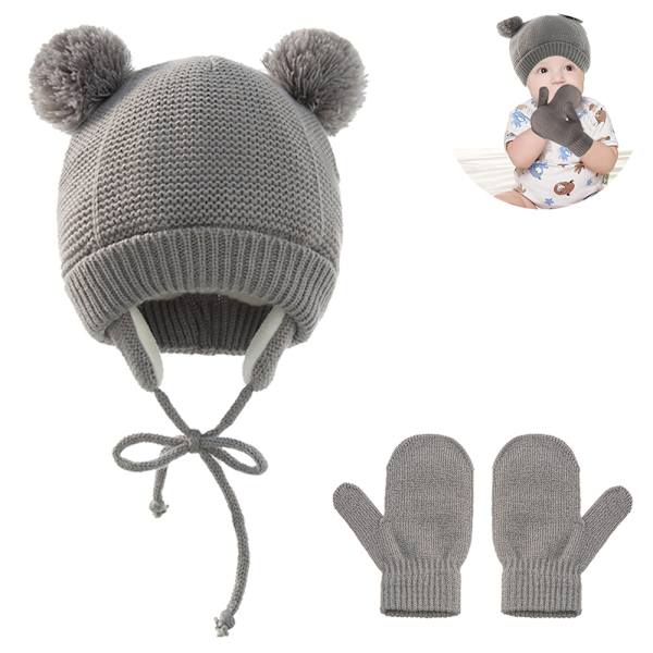 1 set Baby Hat Cute Bear Toddler Earflap Beanie Warm för hösten
