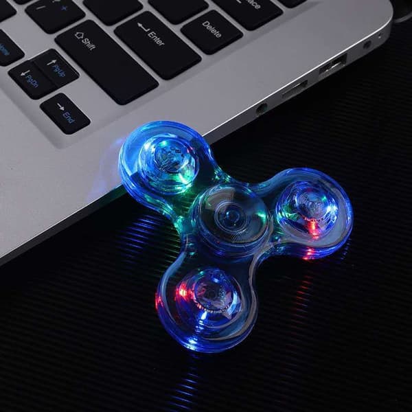 5 LED Krystal Finger Spinners: Glødende Stressaflastende Legetøj til Børn og Voksne