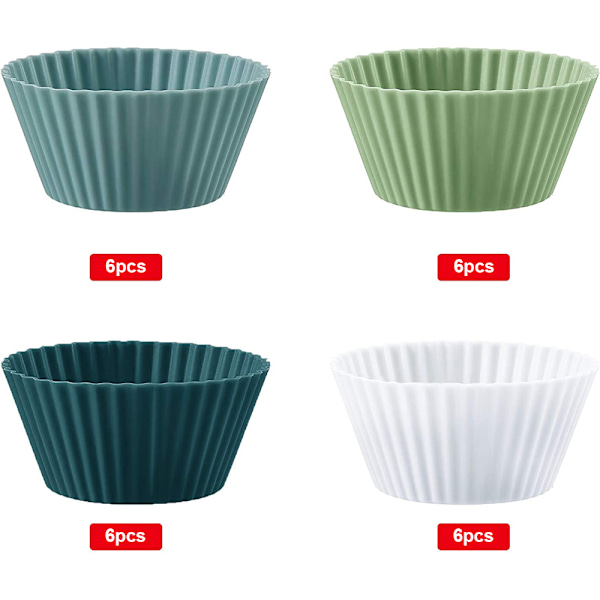 Cupcake Creations Unleashed, Non-Stick Cupcakeformar Livsmedelsgodkänd Silikon Återanvändbara Bakformar, BPA-fria, Ugnssäkra, Diskmaskinssäkra, Flexibla Muffinsformar