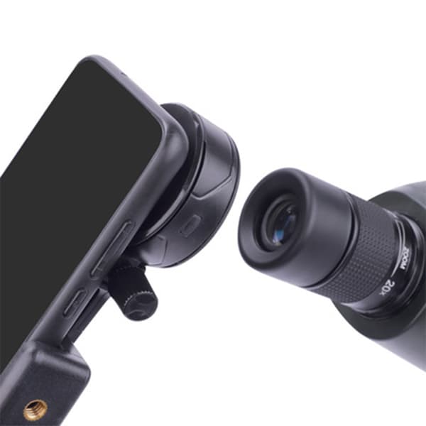 Kompakt Digiscoping-adapter, universellt smartphone-teleskopfäste för sömlös fotografering