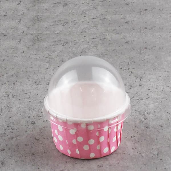 100 stk. Mini Cupcake Forme Papir Runde Kagebageforme Muffin Etuier med Låg, Pink