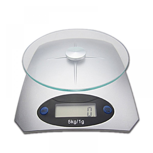 Multifunktionell köksvåg, Tareringsfunktion, Högprecisionssensorer, Batteridriven, Programmerbar automatisk avstängning, Silver, 3 kg kapacitet, För