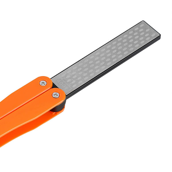Utendørs Camping Folding Dobbeltsidig 400/600# Slipestein Slipestein Verktøy (Gul)