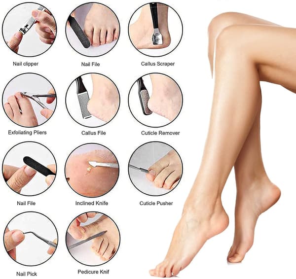 23 i 1 Pedicure Sæt, Professionelt Pedicure Sæt i Rustfrit Stål