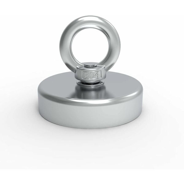 Supersterk Neodymmagnet 300kg Perfekt for Magnetfiske Ø 90mm med Metalløkke Neodym
