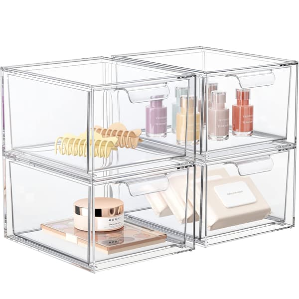 Makeup boks 15.3X20X11.3cm (4 sæt) - Praktisk makeup boks med pl