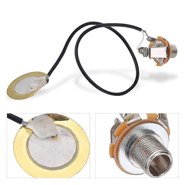Akustisk gitartransduser forhåndskablet forsterker piezo jack pickup tilbehør