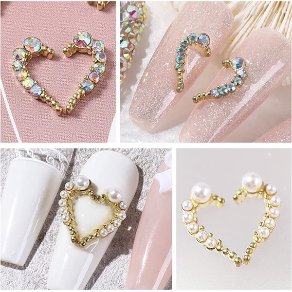Hjärtformade naglar, DIY nagelkonstdesign dekoration tillbehör för flickor och kvinnor