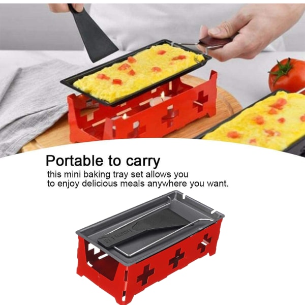 Bærbar Foldbar Non-Stick Stearinlys Raclette Pan med