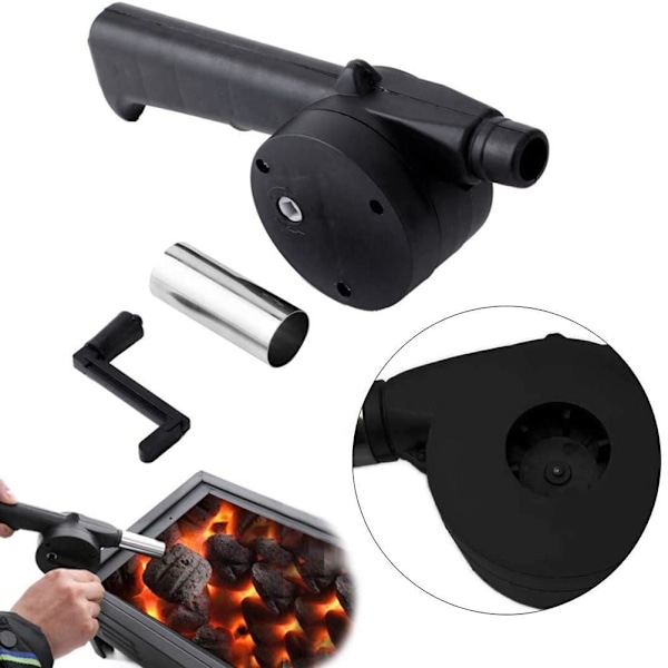 BBQ Luftblåsare Portabel, Anti-Skållningsdesign Manuell Handvev Snabb Eldstartare För Kolbränningsacceleration, Kompakt Design Värmeisolerande Och