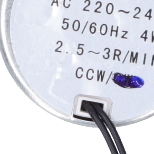2 kpl Mikro Moottori Suuntaus CCW Synkroninen Sähkökoneen Osia AC220‑240V 2.5‑3RPM 4W