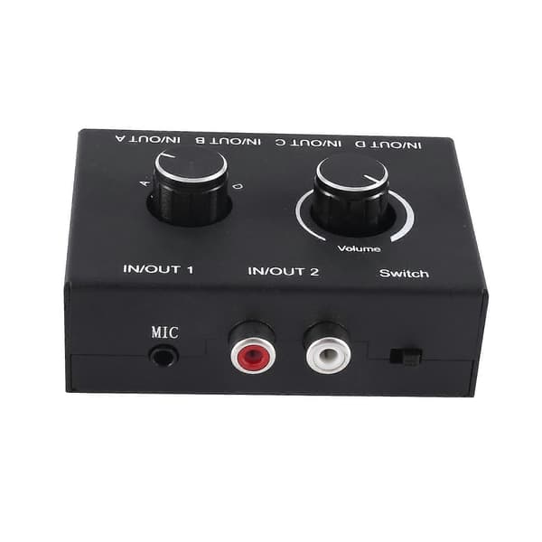 3,5 mm Audio Switch 4(2)-ind-2(4)-ud Aux Kanal Switch Splitter Boks Med Lydstyrkekontrol Til Pc He