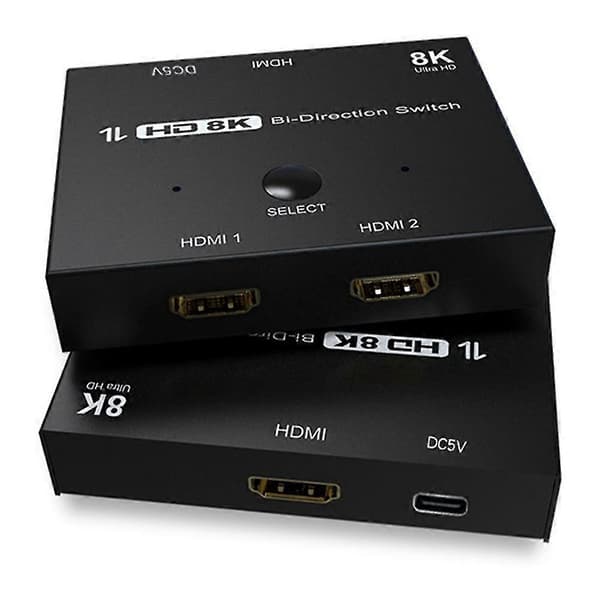 2.1 Splitter, 2x1 2.1 Switch, understøtter 8k@60hz opløsning/dynamisk Hdr, til Ps4/ps5 Projektor Monit