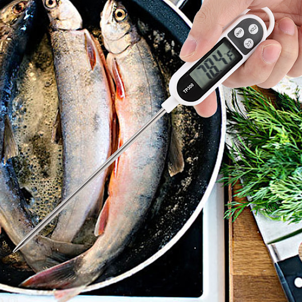 Digital Precisionsmatlagningstermometer, snabbläsande termometer för kött med lång rostfri sond, noggrannhet ±0,5℉ för säker förvaring