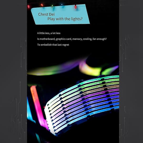 PSU Förlängningskabel RGB Trunking Skydd Rainbow Bridge För 24pin ATX Kabel Mod Symphony Line, 5v Rai