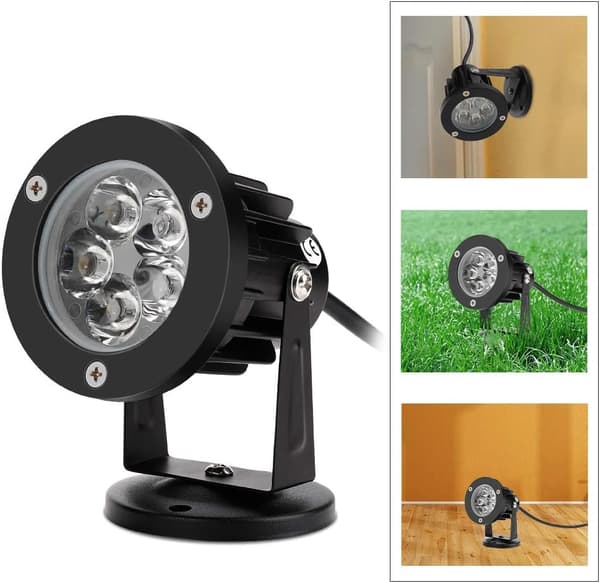 4 st Utomhuslampor med bas 10W 220V IP65 Vattentät Justerbar