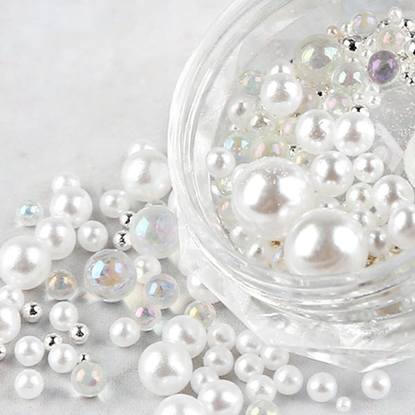 Nail Art Pearl Semi Round Imitation Pearl 3D Decal Design Glitter Dekoration Design DIY Nail Art Dekoration Tillbehör shape5