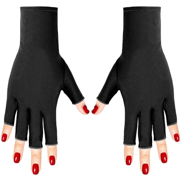 1 par UV-handskar naglar, 18,5 x 8 cm Fingerlösa handskar