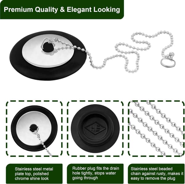 Velegnet til 40 mm propper, 3-delt universal gummi badekar vask co